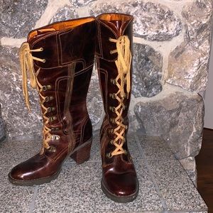 Platform lace-up boots by Born
